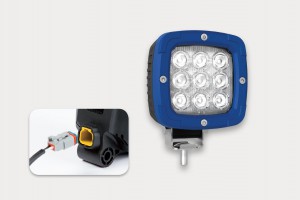 Универсалная светoдиодная рабочая фара LED, с мин. мощностью 2800 лм, 9 диодов, на магнитном держателе с шарниром, алюминиевый корпус чёрного цвета со Универсалная светoдиодная рабочая фара LED, с мин. мощностью 2800 лм, 9 диодов, на магнитном держателе с шарниром, алюминиевый корпус чёрного цвета со